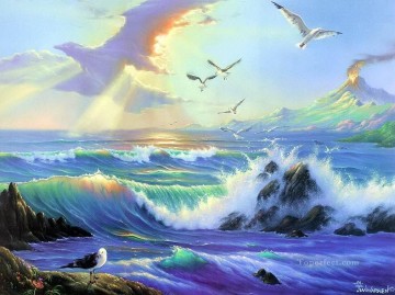 sea gulls 22 Fantasy Oil Paintings